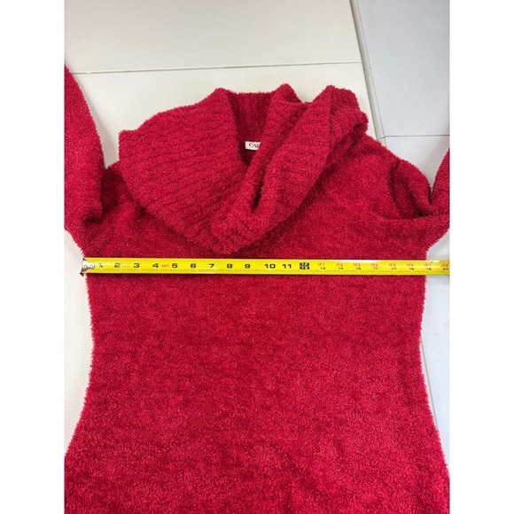 Cato Red Fuzzy Chenille Cowl Neck Long Sleeve Sweater‎ L - Picture 7 of 7